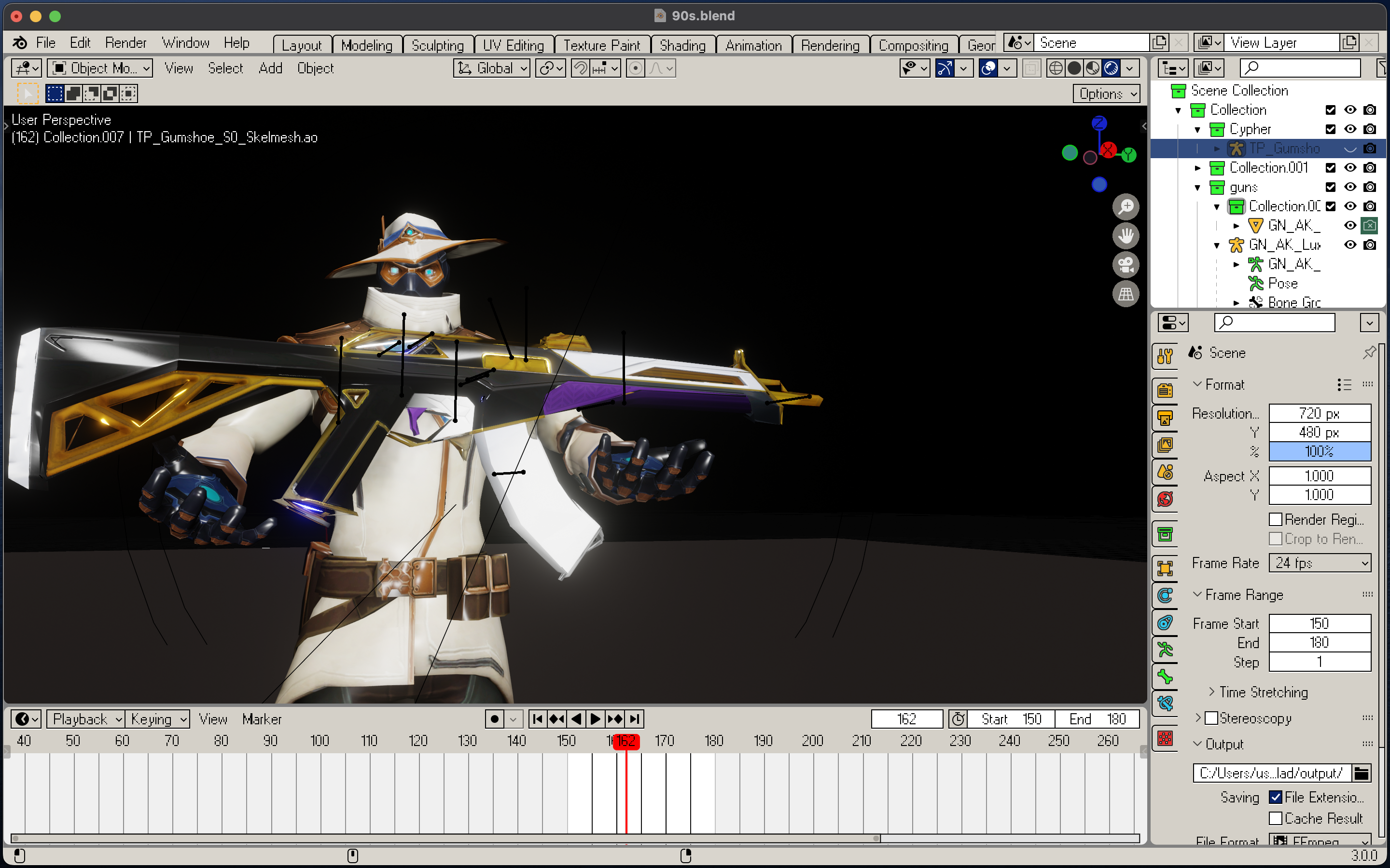 Screenshot of Blender with primitive looking models