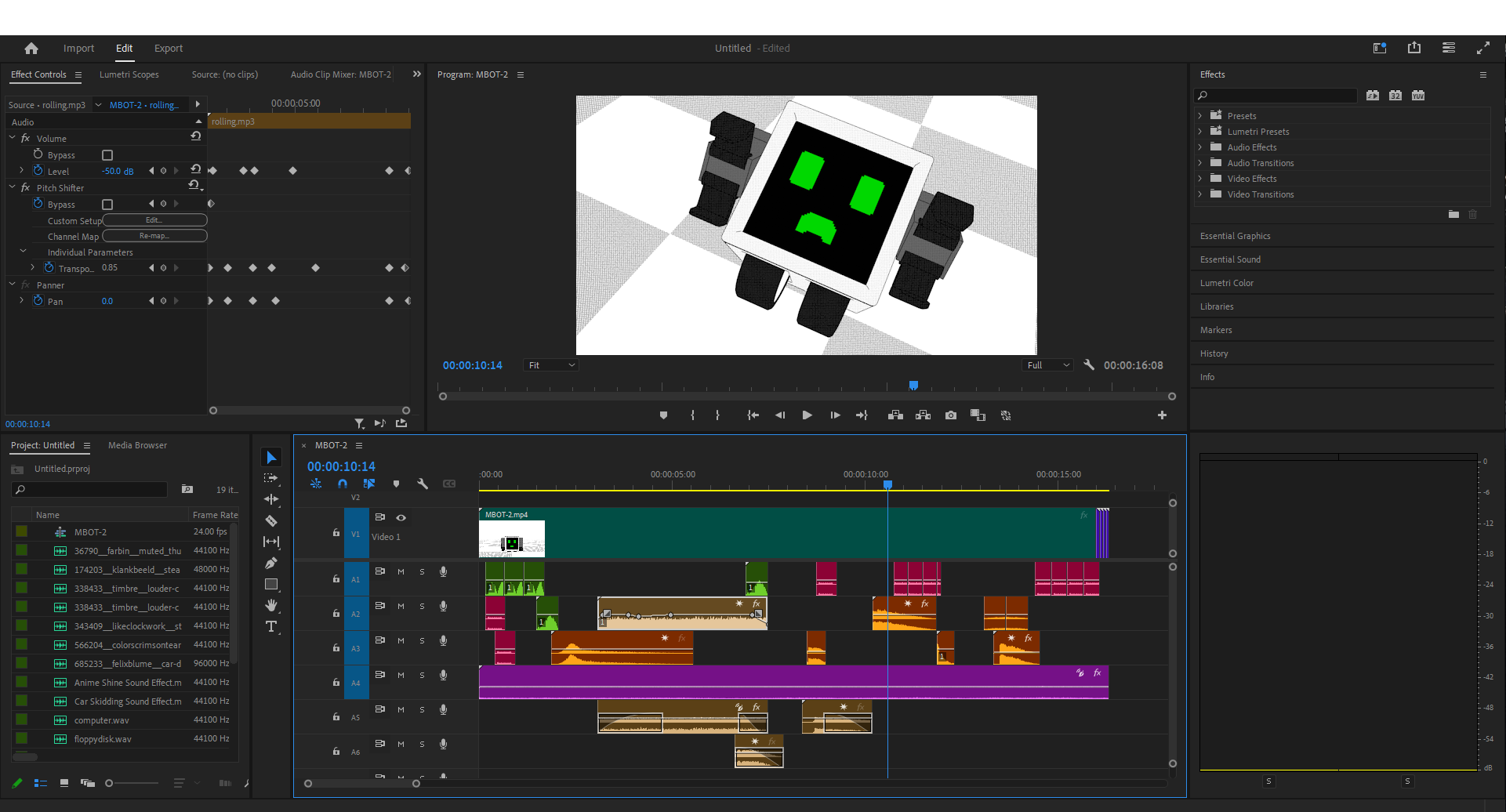 Screenshot of Editing in Premier Pro