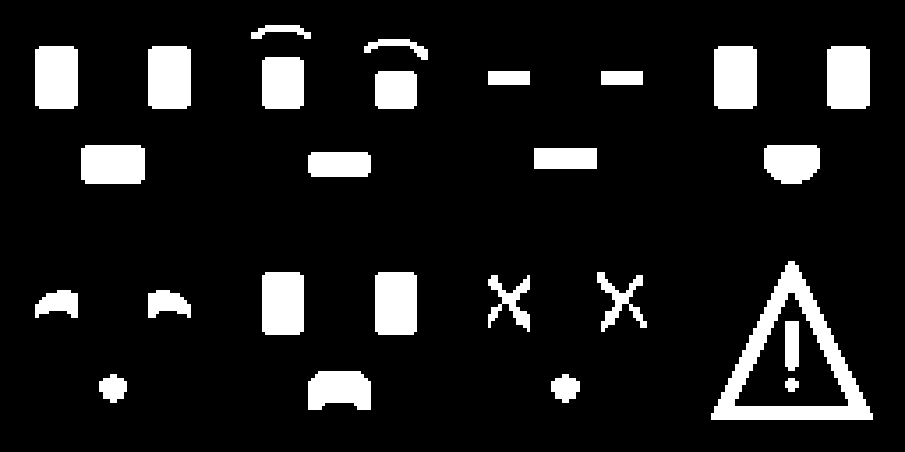 Range of Sprite faces of the model